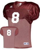 Russell Practice Numbered Football Jersey, color: Cardinal