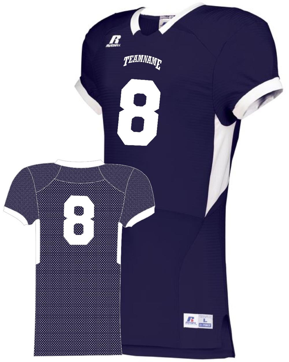 Russell Men's ColorBlock Super Custom Football Jersey, color: Navy/White