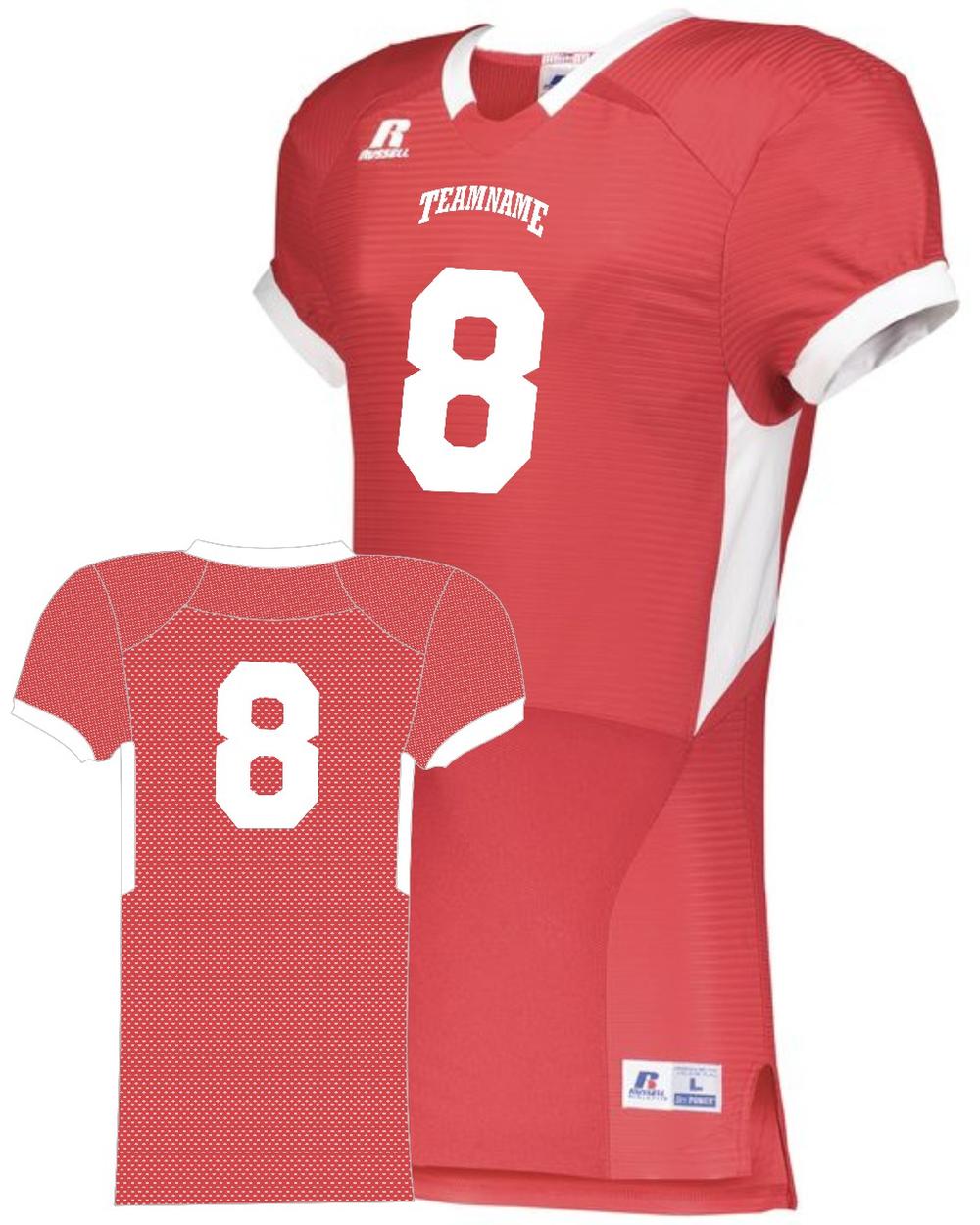 Russell Men's ColorBlock Super Custom Football Jersey, color: Red/White