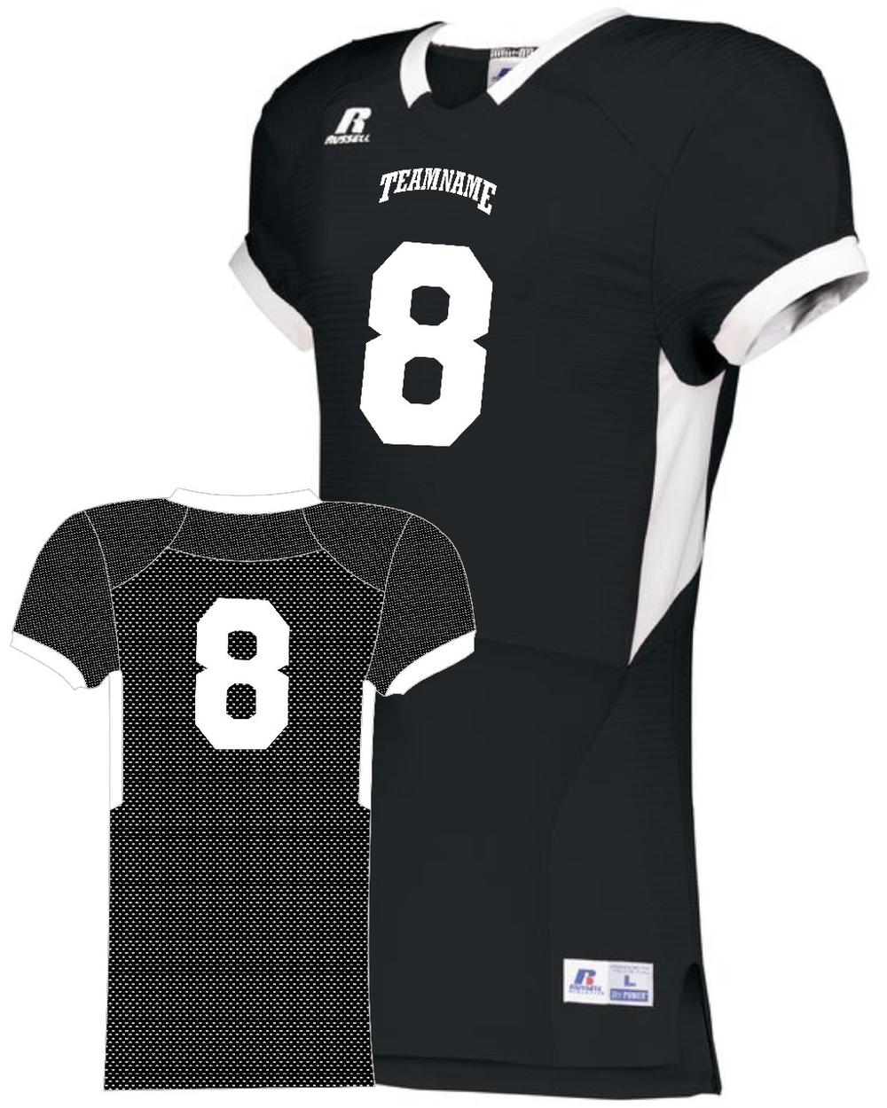 Russell Men's ColorBlock Super Custom Football Jersey, color: Black/White