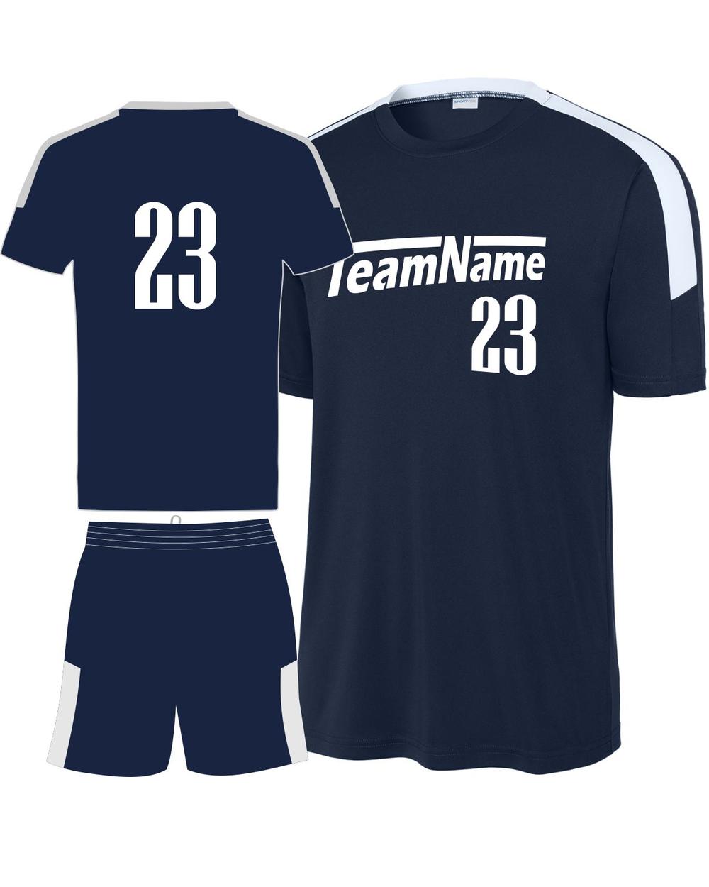 Sport-TEK Competitor United Custom Cross-Training Uniform, color: True Navy/White