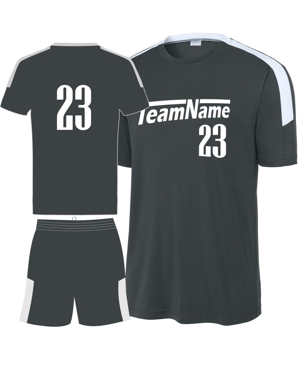Sport-TEK Men's Competitor United Custom Cross-Training Uniform, color: Iron Grey/White