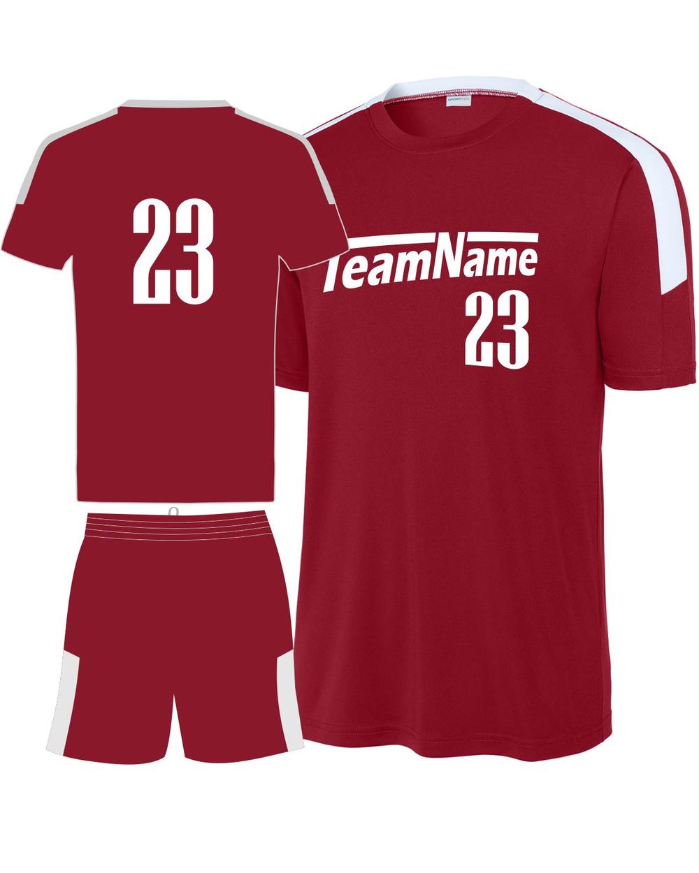 Sport-TEK Men's Competitor United Custom Cross-Training Uniform, color: Deep Red/White
