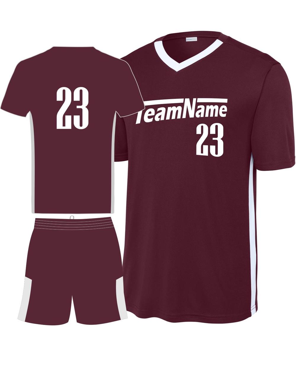 Sport-TEK Men's Competitor United V-Neck Custom Cross-Training Uniform, color: Maroon/White