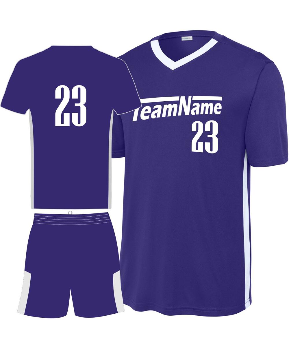 Sport-TEK Men's Competitor United V-Neck Custom Cross-Training Uniform, color: Purple/White