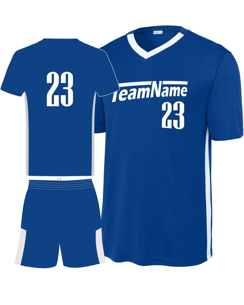 Sport-TEK Men's Competitor United V-Neck Custom Cross-Training Uniform, color: True Royal/White