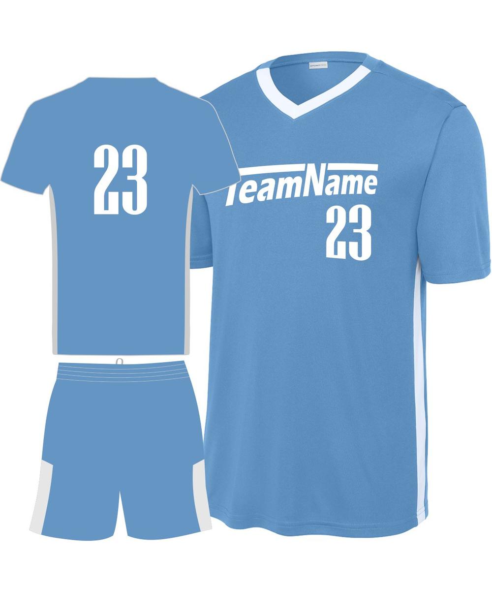 Sport-TEK Men's Competitor United V-Neck Custom Cross-Training Uniform, color: Carolina Blue/White