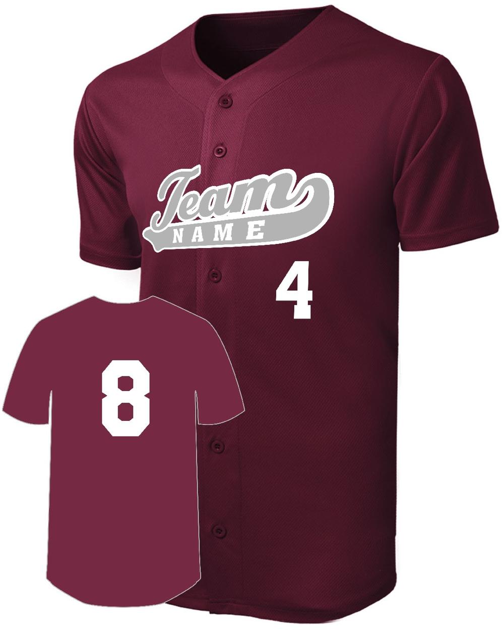 Sport-TEK Men's Posicharge Mesh Full-Button Custom Baseball Jersey, color: Maroon