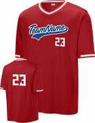 Sport-TEK Tough Mesh V-Neck Custom Baseball Jersey, color: True Red