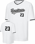 Sport-TEK Tough Mesh V-Neck Custom Baseball Jersey, color: White