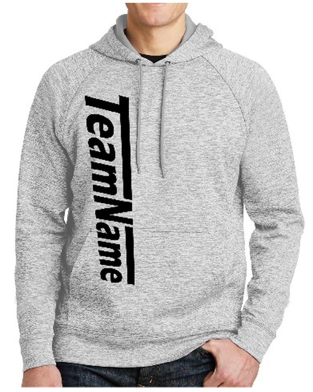 Sport-TEK Men's Electric Heather Fleece Hooded Custom Sweatshirt, color: Silver Electric