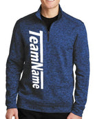 Sport-TEK Electric Heather Fleece 1/4-Zip Custom Sweatshirt, color: Dark Royal-Black Electric