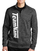 Sport-TEK Electric Heather Fleece 1/4-Zip Custom Sweatshirt, color: Grey-Black Electric