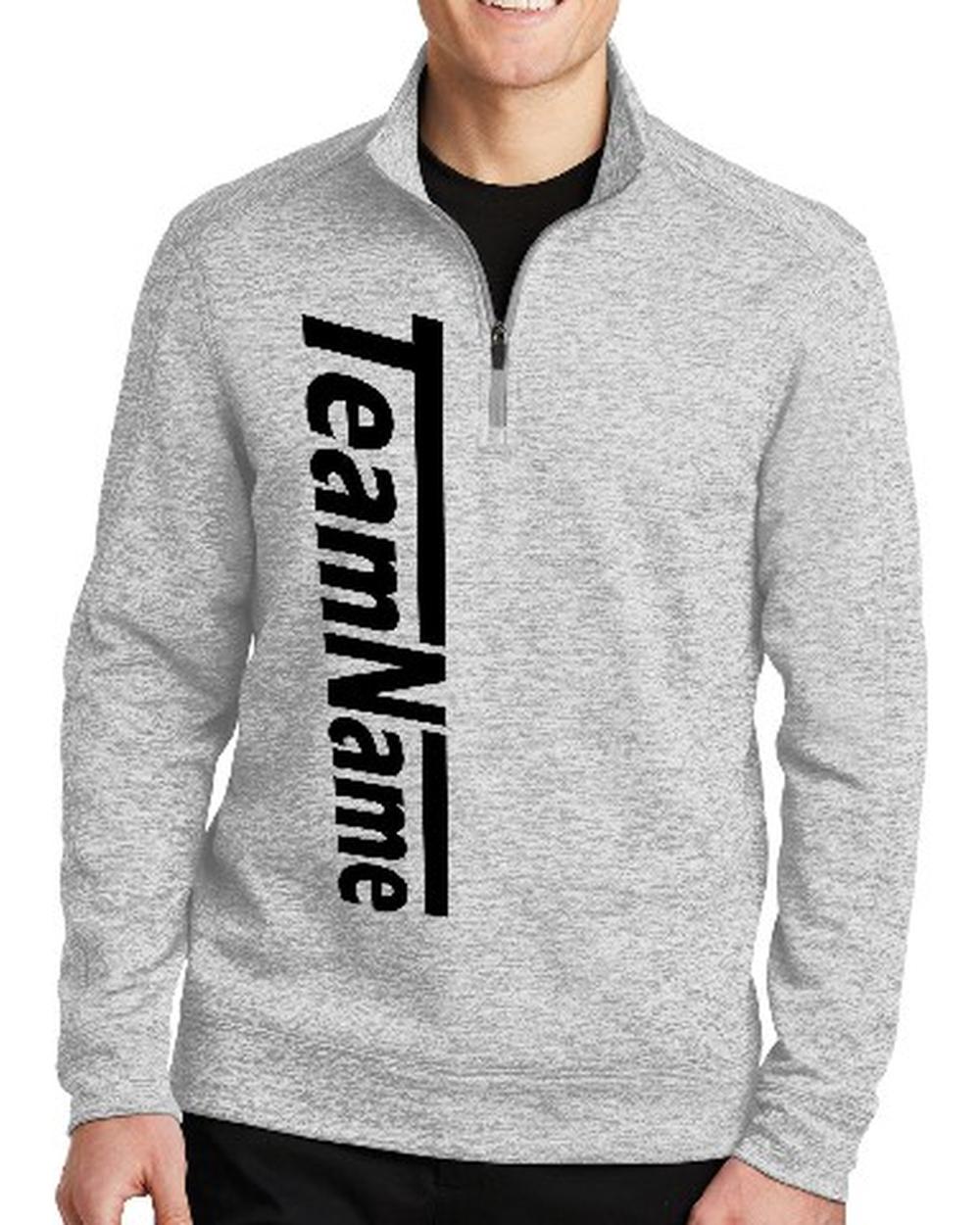 Sport-TEK Men's Electric Heather Fleece 1/4-Zip Custom Sweatshirt, color: Silver Electric