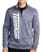 Sport-TEK Electric Heather Fleece 1/4-Zip Custom Sweatshirt, color: True Navy Electric