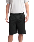 Sport-TEK 9" PosiCharge Touch Mesh Pocket Short, color: Black