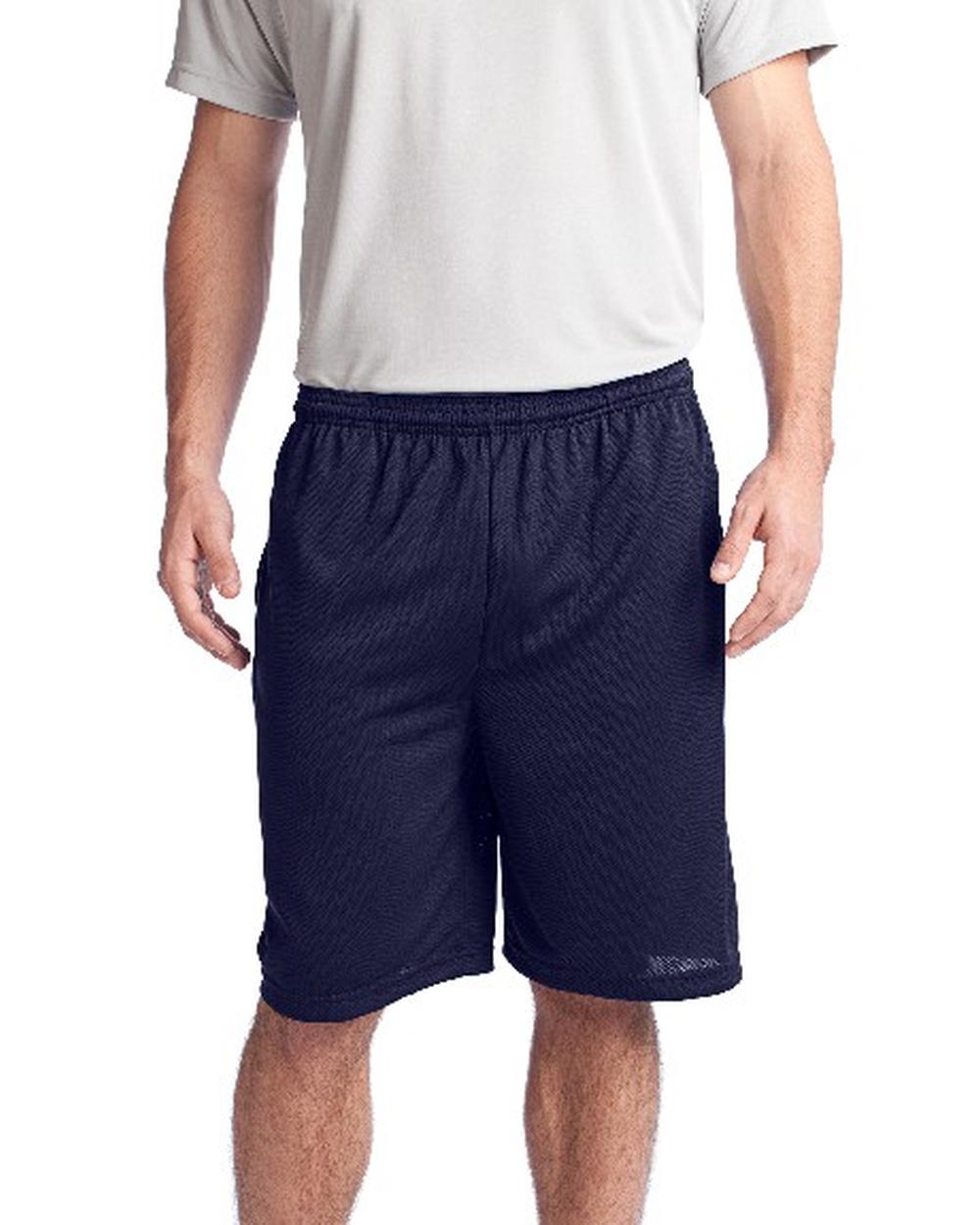 Sport-TEK 9" PosiCharge Touch Mesh Pocket Short, color: True Navy