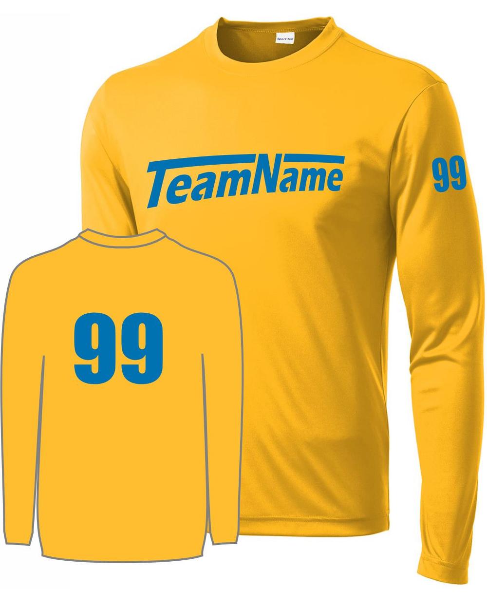 Sport-TEK Base Custom L/S Performance Jersey, color: Gold