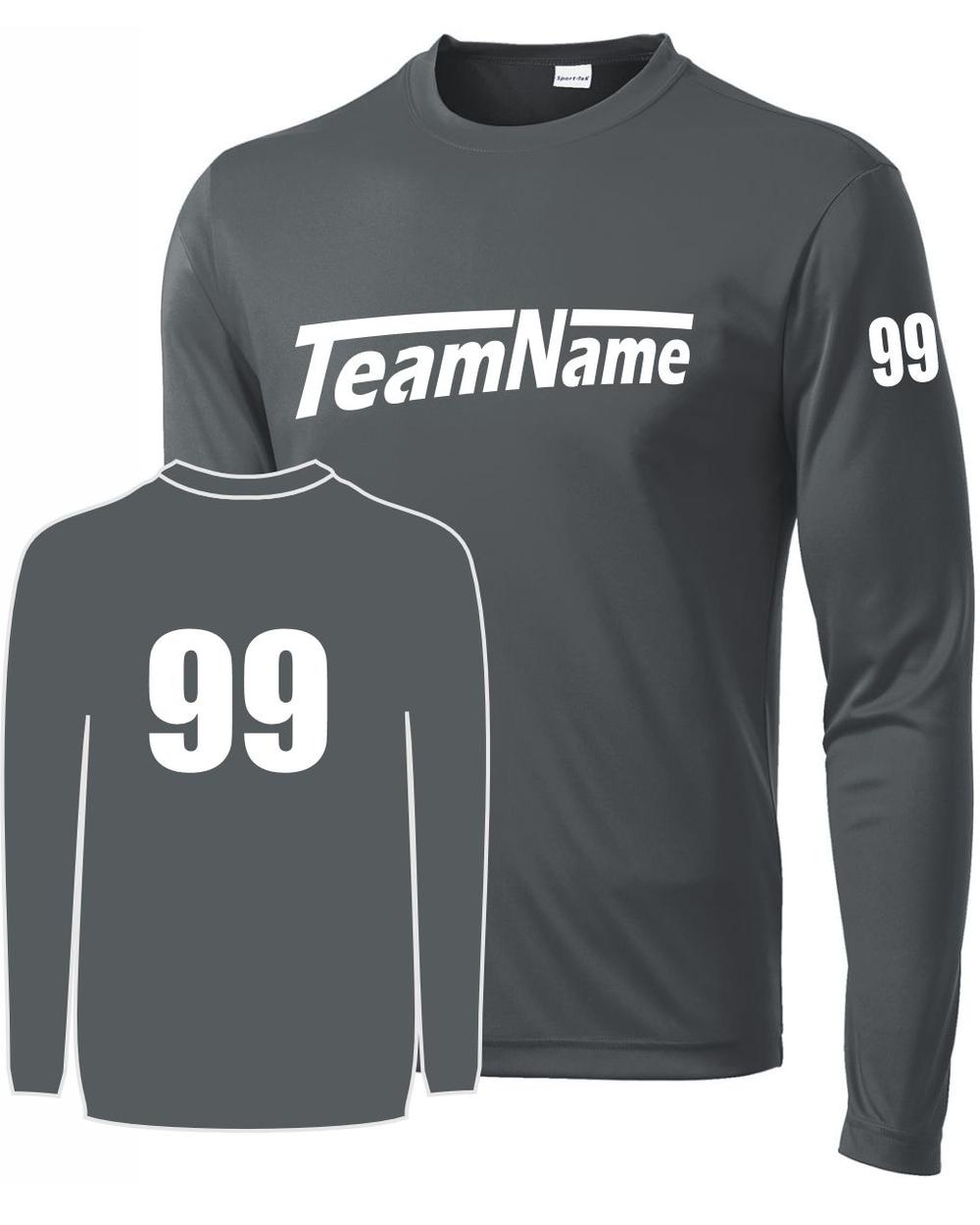 Sport-TEK Base Custom L/S Performance Jersey, color: Iron Grey