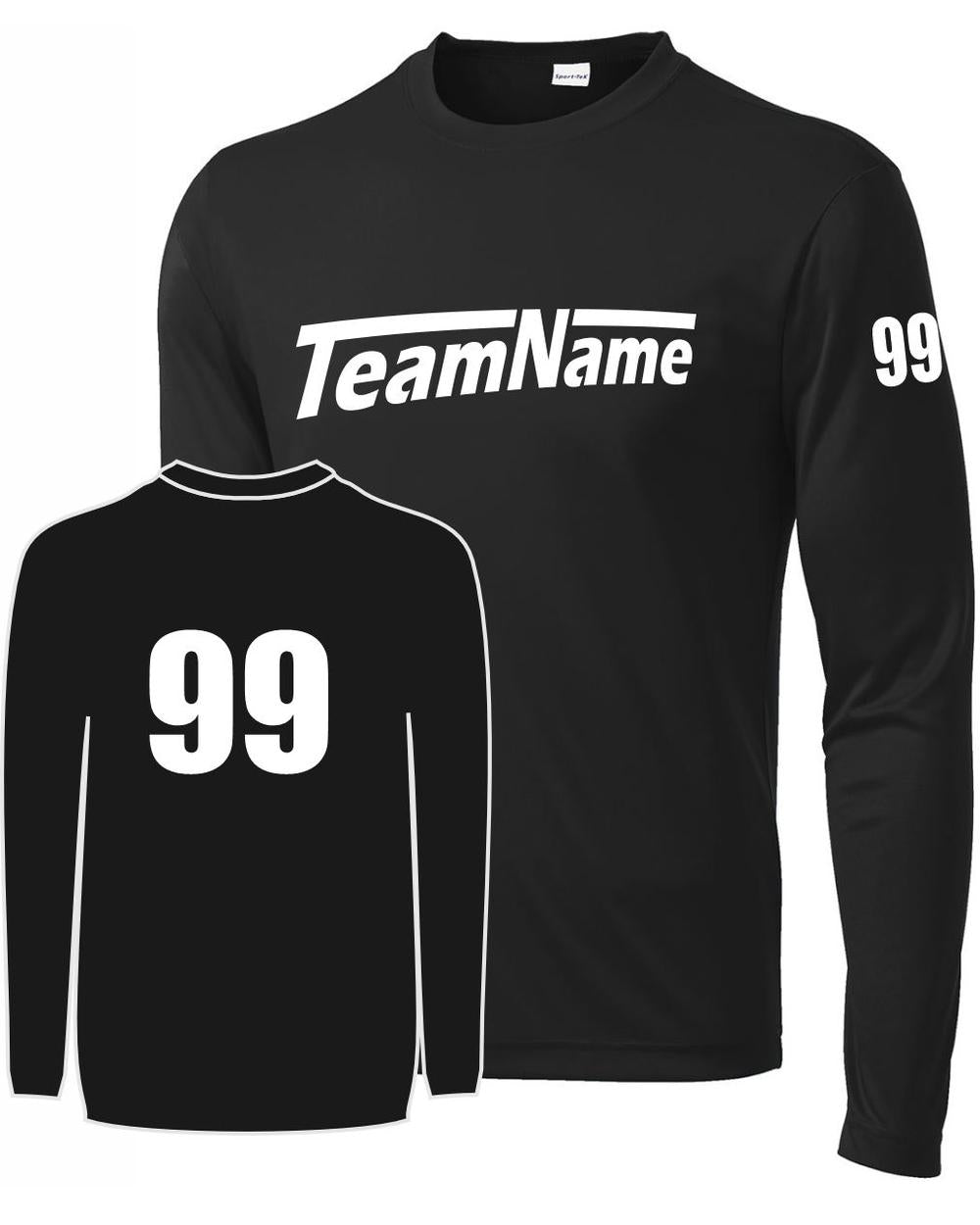 Sport-TEK Men's Custom L/S Performance T-Shirt, color: Black