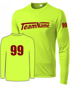 Sport-TEK Base Custom L/S Performance Jersey, color: Neon Yellow
