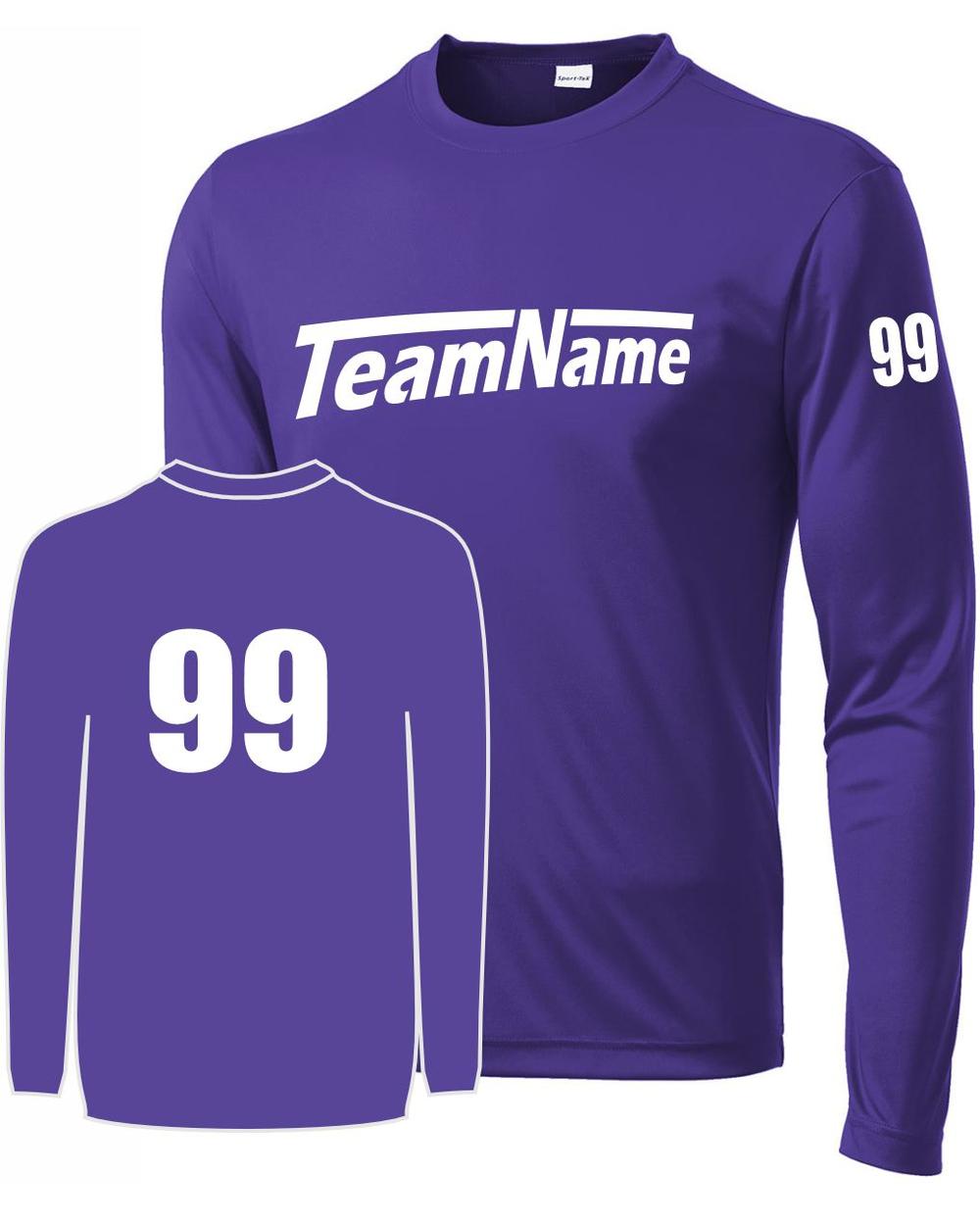 Sport-TEK Base Custom L/S Performance Jersey, color: Purple