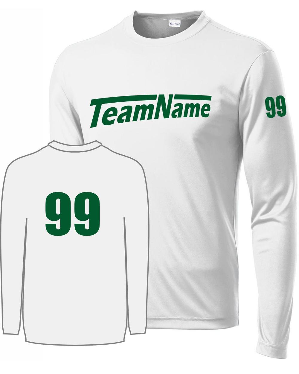 Sport-TEK Base Custom L/S Performance Jersey, color: White