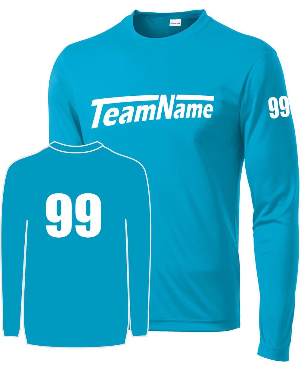 Sport-TEK Men's Custom L/S Performance T-Shirt, color: Atomic Blue
