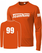 Sport-TEK Base Custom L/S Performance Jersey, color: Deep Orange