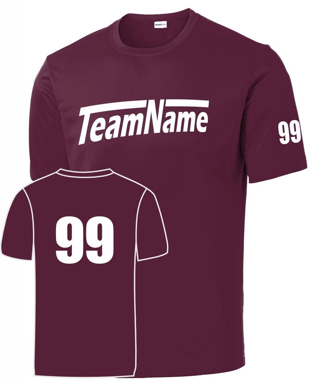 Sport-TEK Base Custom Performance Jersey, color: Maroon