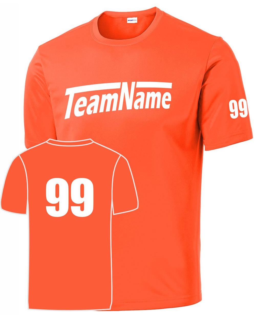 Sport-TEK Men's Custom Performance T-Shirt, color: Neon Orange