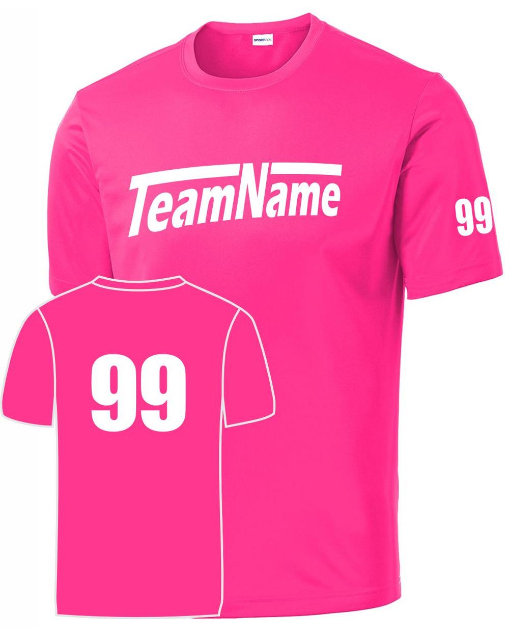 Sport-TEK Base Custom Performance Jersey, color: Neon Pink