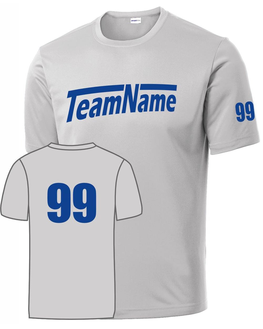 Sport-TEK Base Custom Performance Jersey, color: Silver