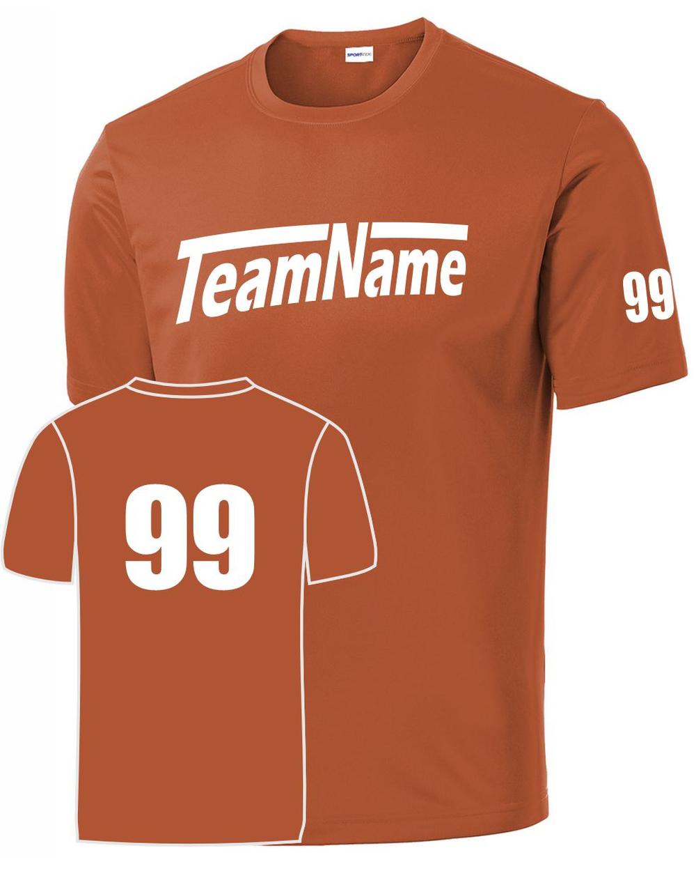 Sport-TEK Base Custom Performance Jersey, color: Texas Orange