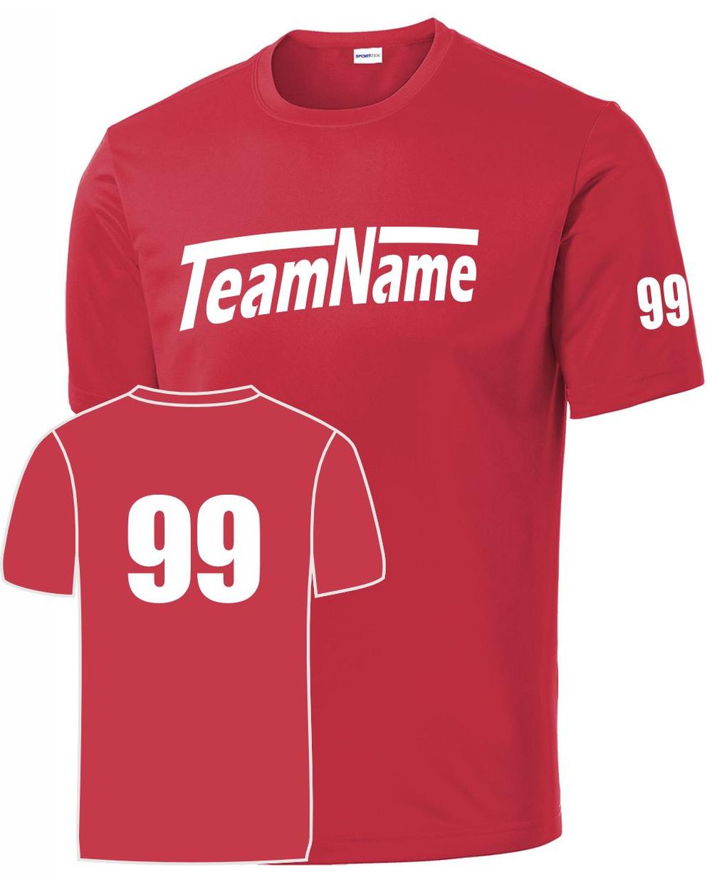 Sport-TEK Base Custom Performance Jersey, color: True Red