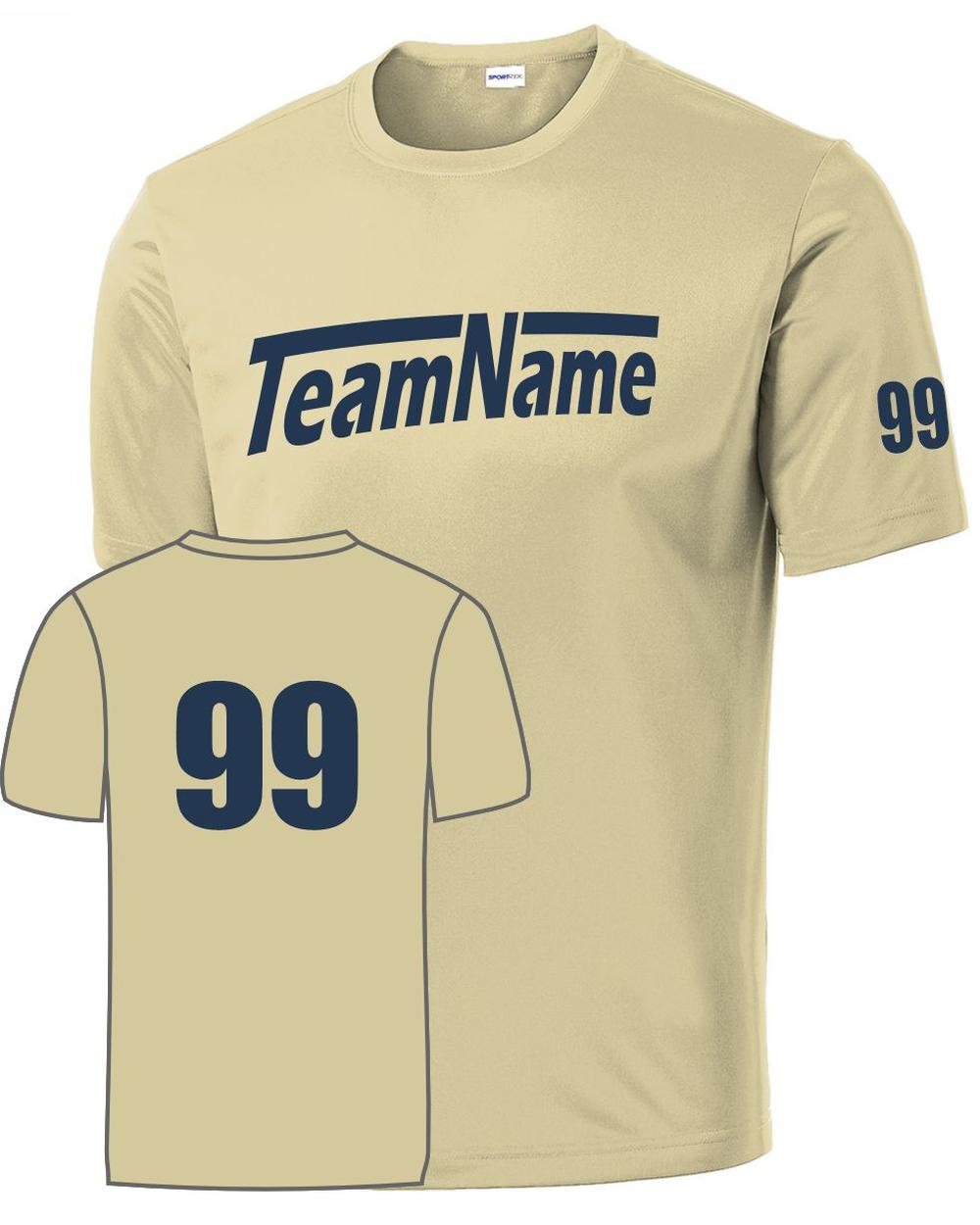 Sport-TEK Base Custom Performance Jersey, color: Vegas Gold