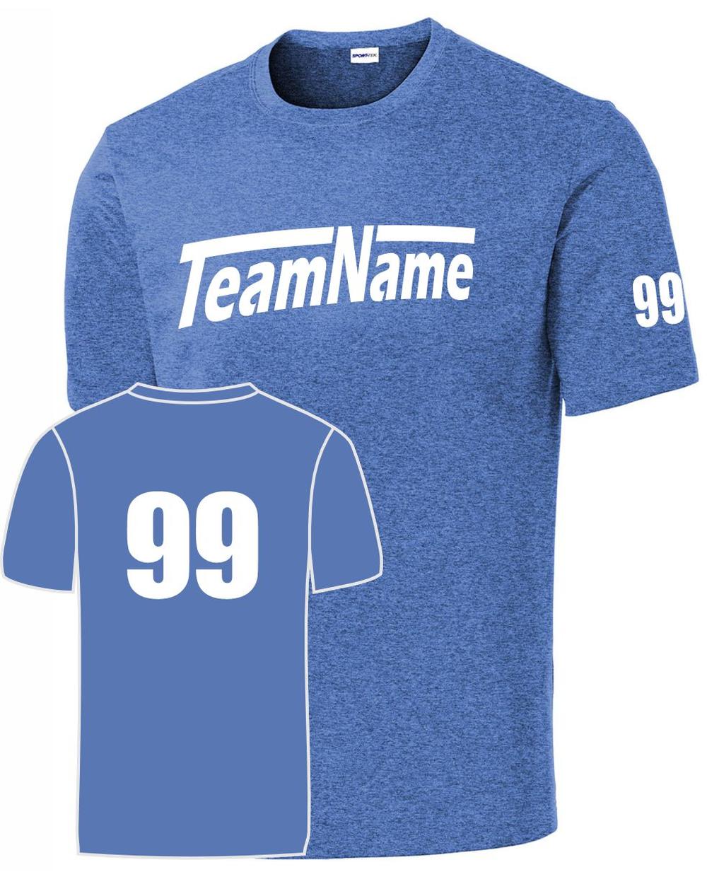Sport-TEK Base Custom Performance Jersey, color: True Royal Heather