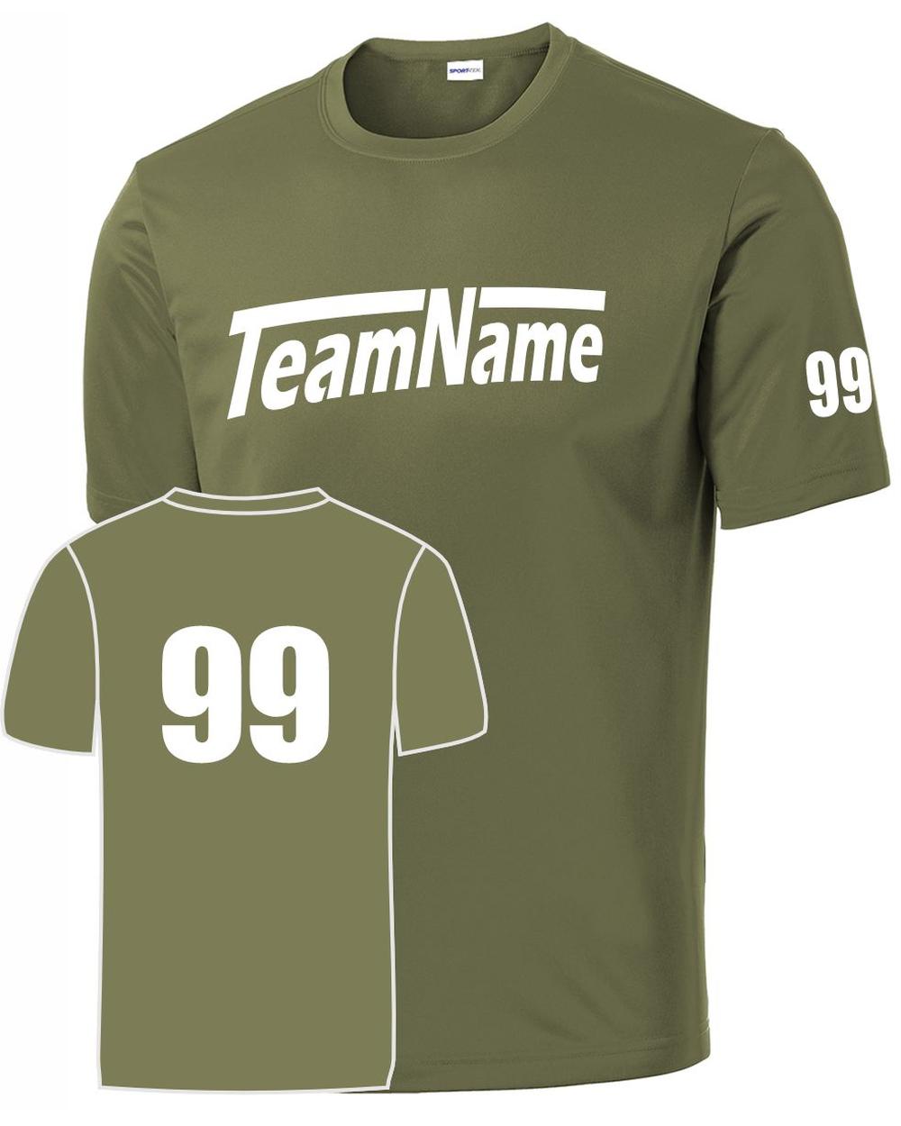 Sport-TEK Men's Base Custom Performance Jersey, color: Olive Drab Green