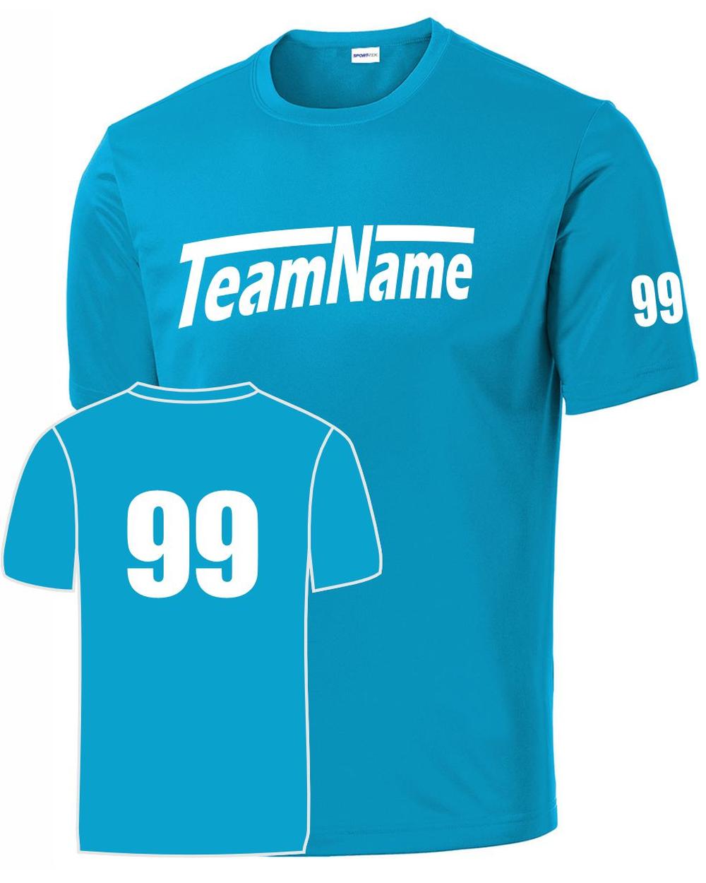 Sport-TEK Men's Custom Performance T-Shirt, color: Atomic Blue
