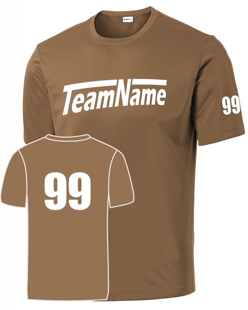 Sport-TEK Men's Custom Performance T-Shirt, color: Woodland Brown