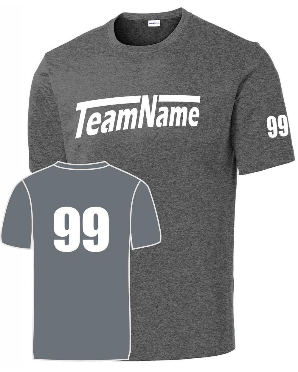 Sport-TEK Men's Base Custom Performance Jersey, color: Iron Grey Heather