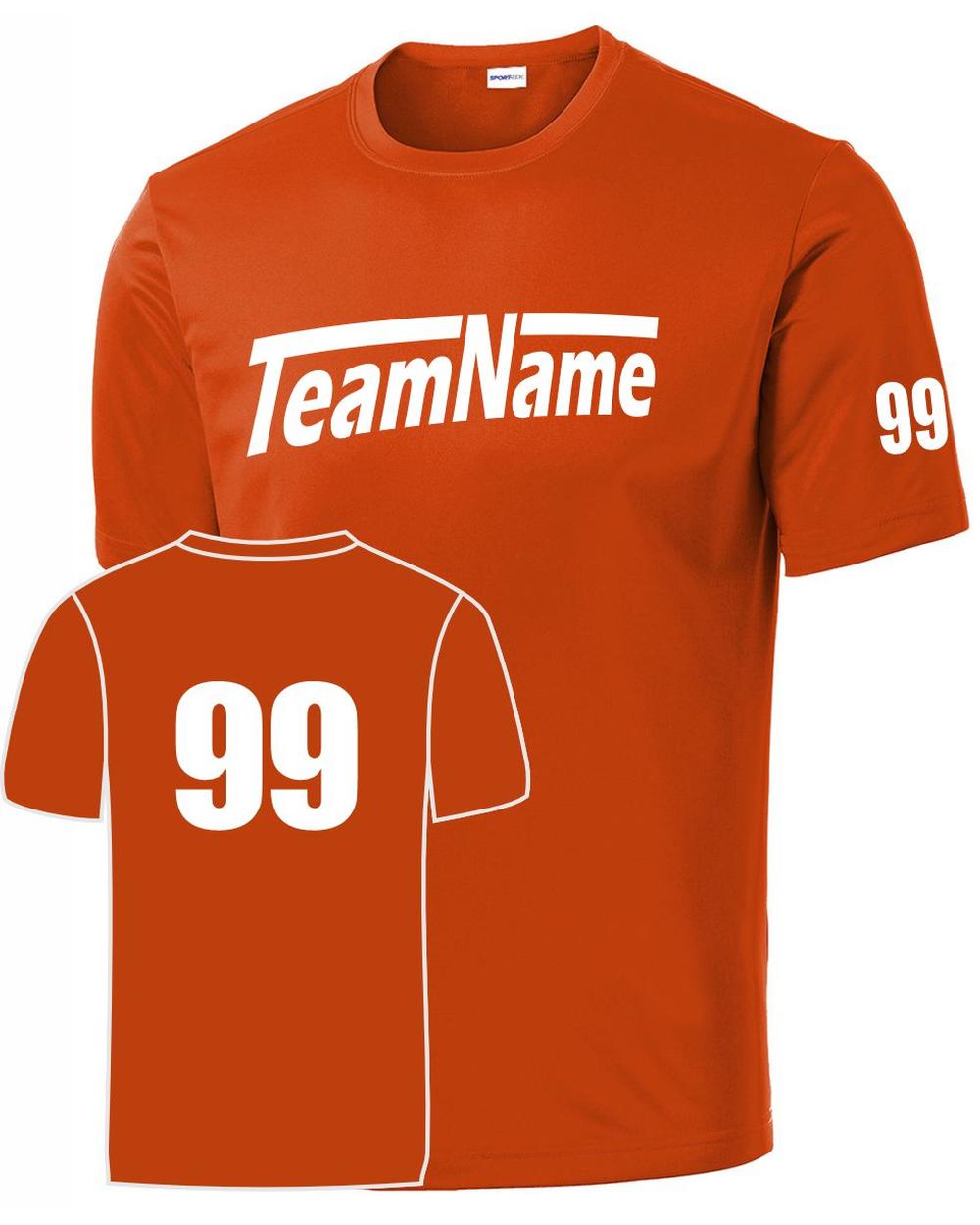 Sport-TEK Men's Custom Performance T-Shirt, color: Deep Orange