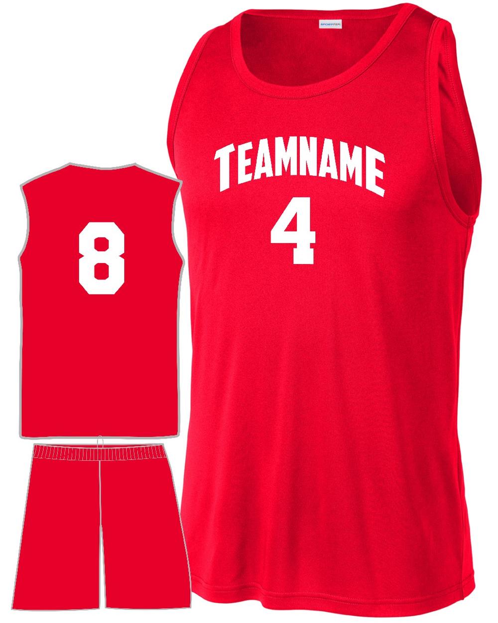 Sport-TEK PosiCharge Competitor Custom Basketball Uniform, color: True Red
