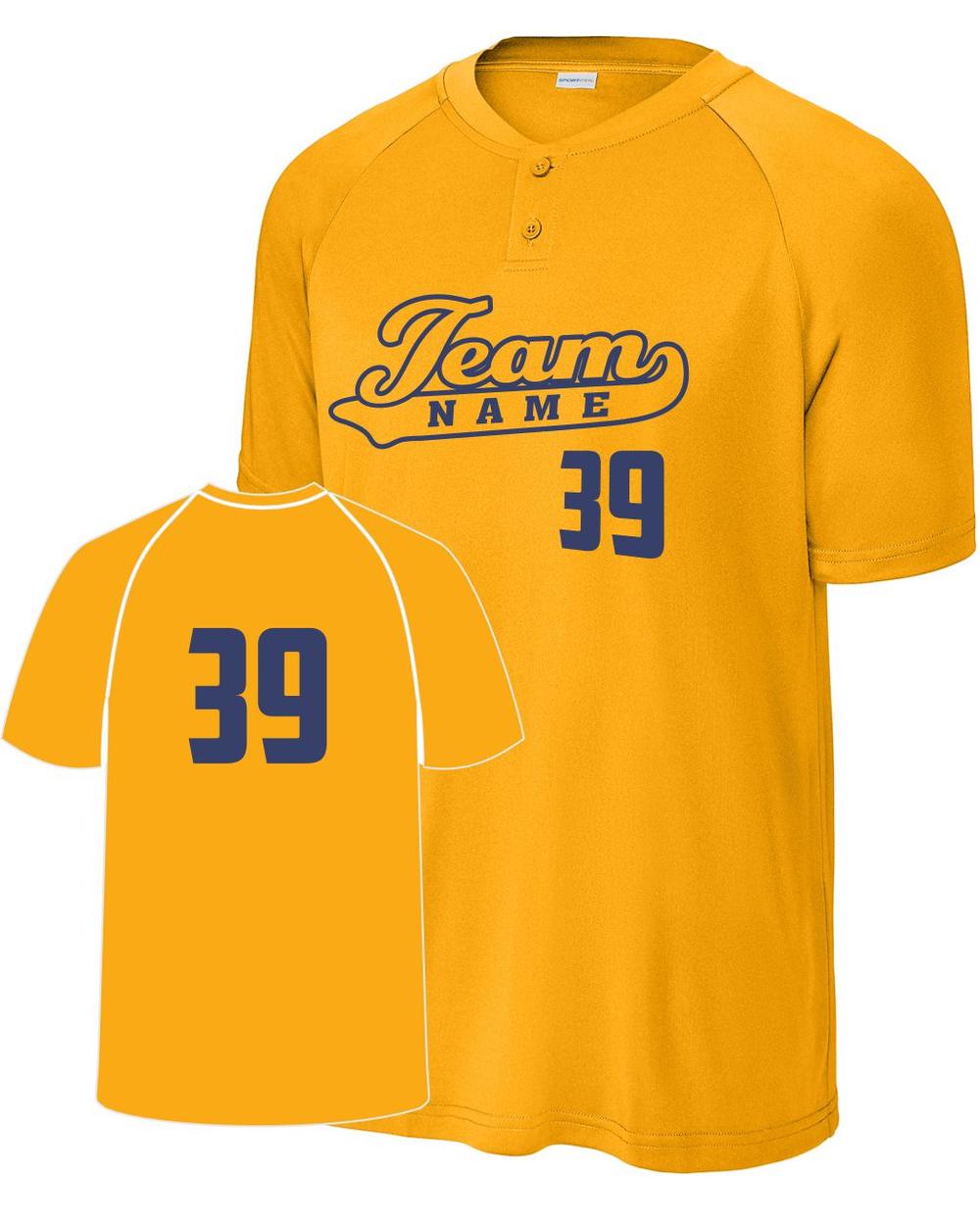 Sport-TEK Competitor 2-Button Custom Baseball Jersey, color: Gold