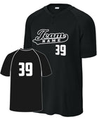 Sport-TEK Competitor 2-Button Custom Baseball Jersey, color: Black