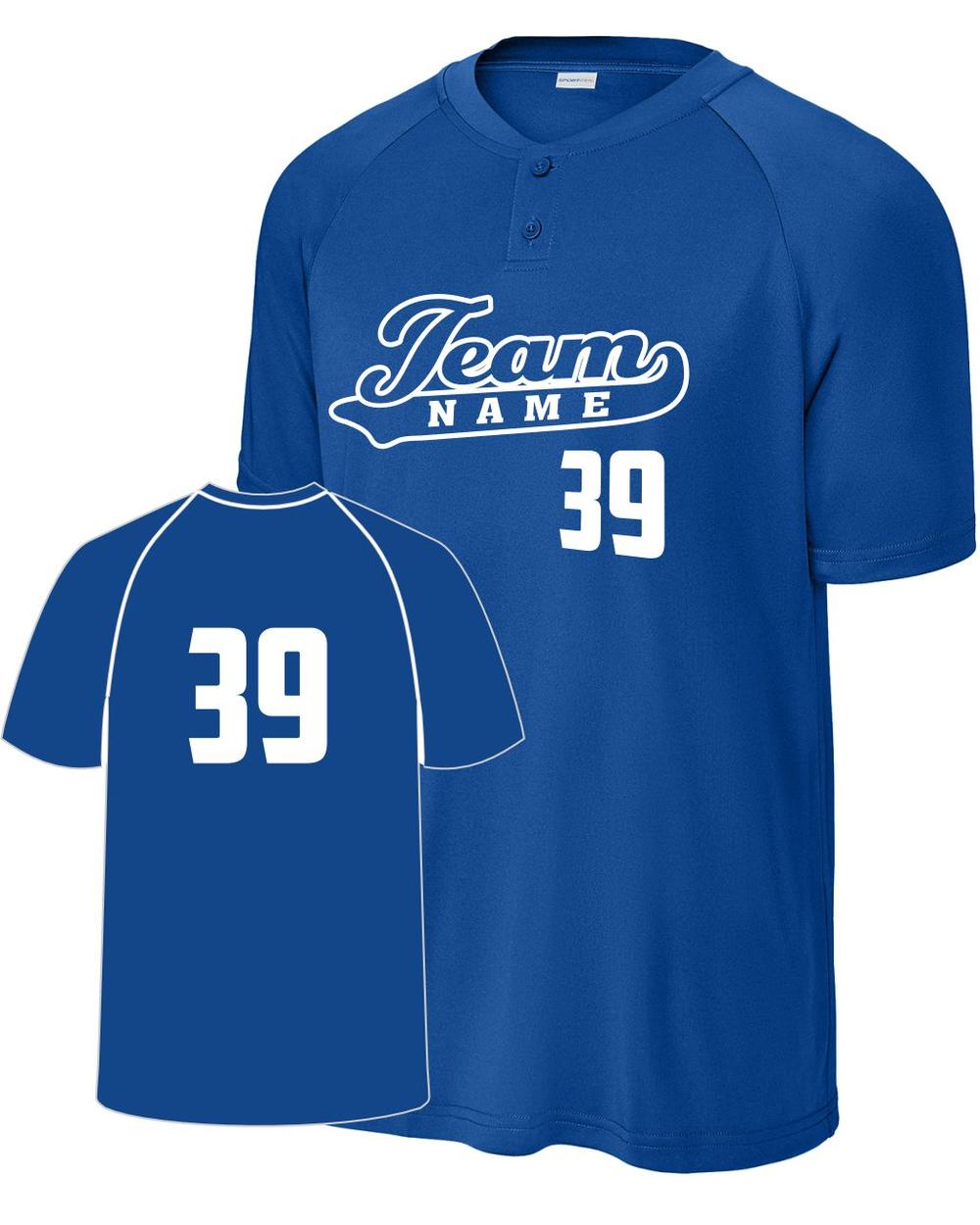 Sport-TEK Men's Competitor 2-Button Custom Baseball Jersey, color: True Royal