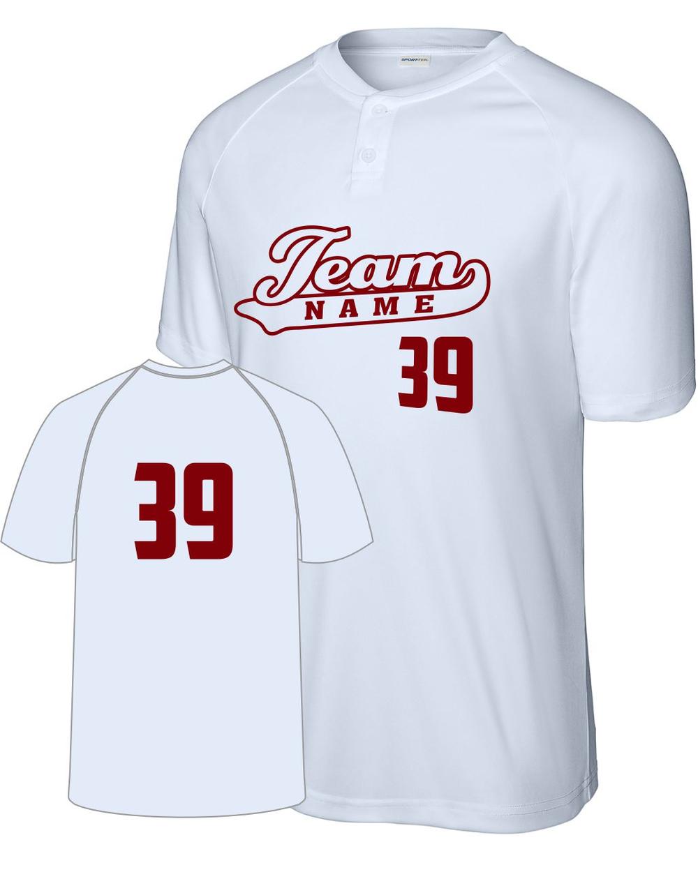 Sport-TEK Men's Competitor 2-Button Custom Baseball Jersey, color: White
