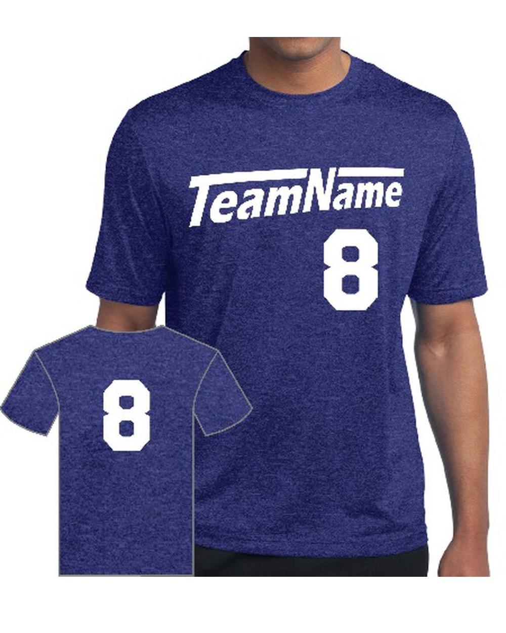 Sport-TEK Men's Heather Contender Custom Sports T-Shirt, color: Cobalt Heather