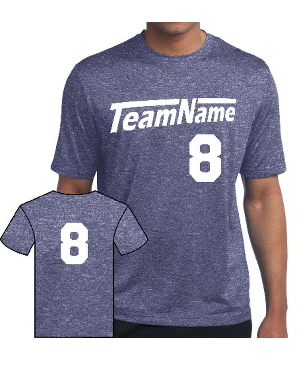 Sport-TEK Heather Contender Custom Sports T-Shirt, color: True Navy Heather