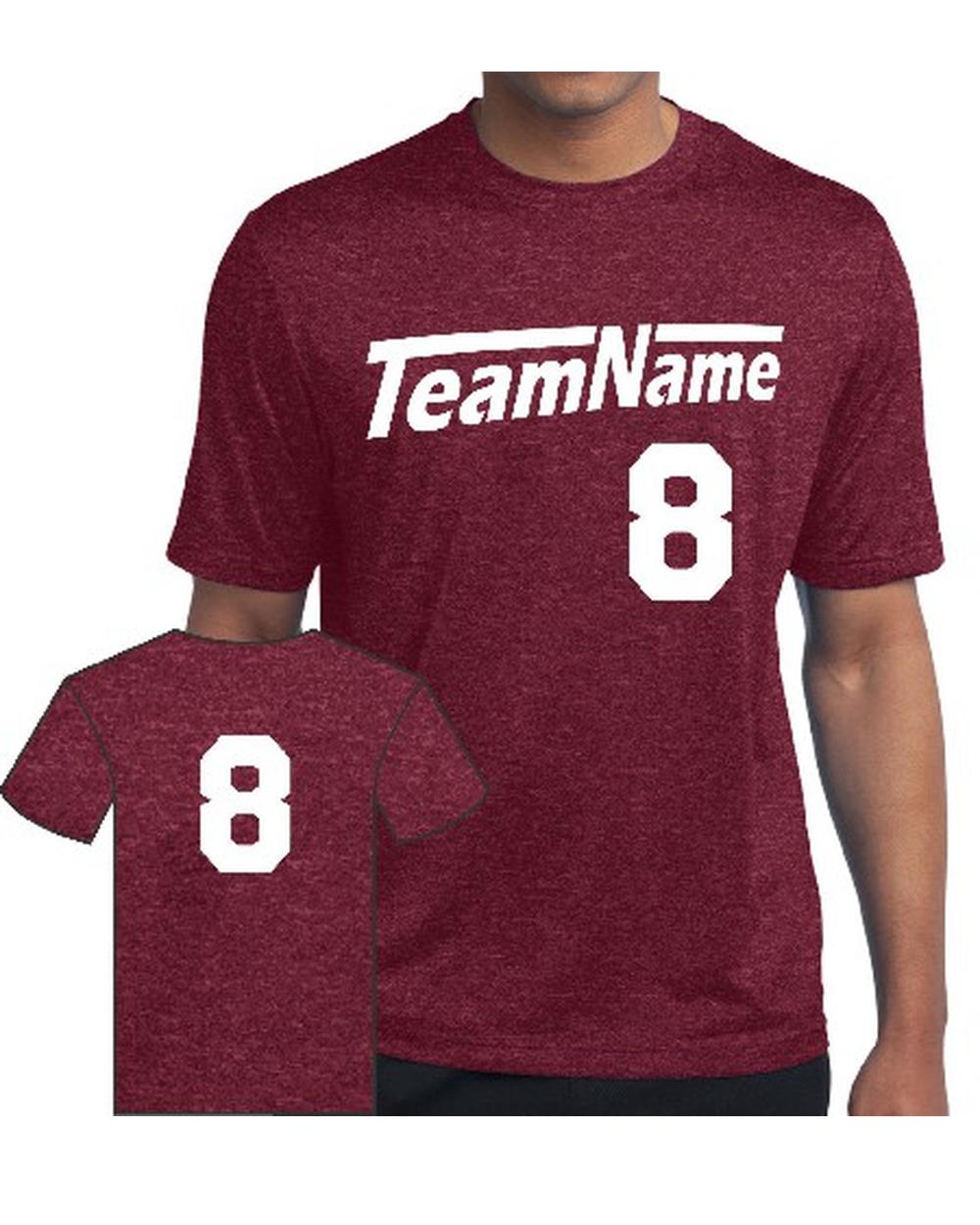 Sport-TEK Men's Heather Contender Custom Sports T-Shirt, color: Cardinal Heather